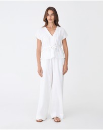 Forcast - Bronte Cotton Drawstring Top