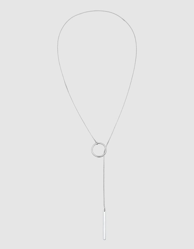 Elli Jewelry - Necklace Y-Chain Circle 925 Sterling Silver