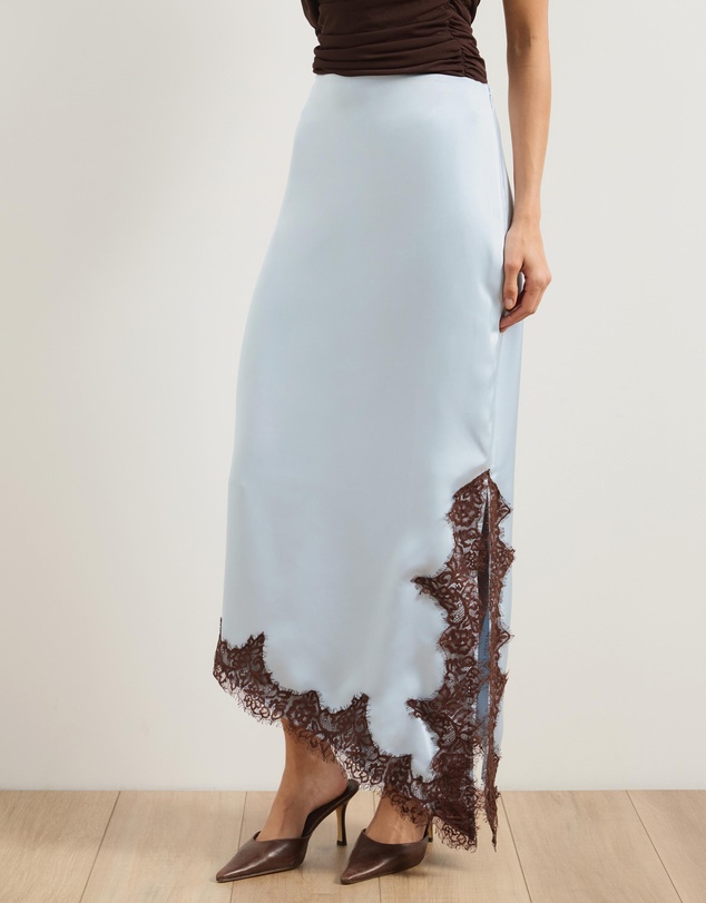 Atmos&Here - Alanna Asymmetrical Lace Side Split Midi Skirt