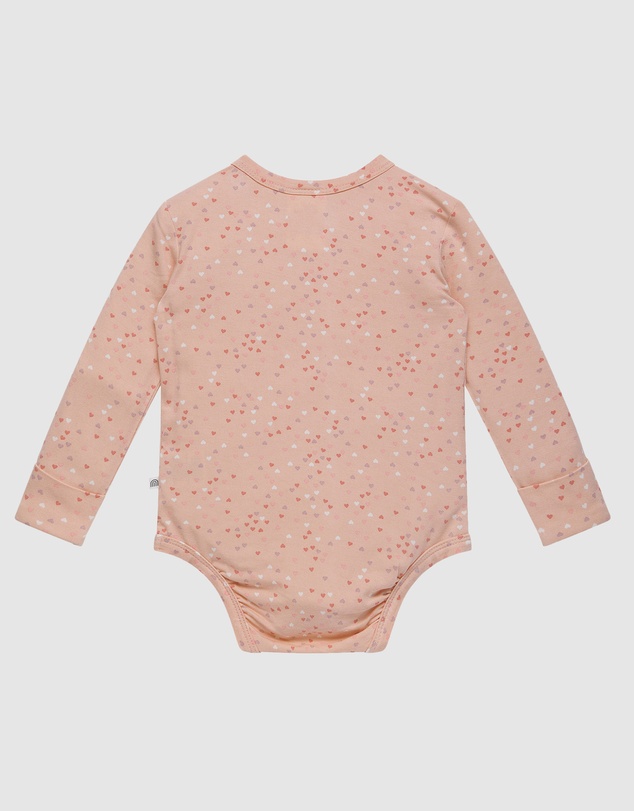 Kynd Baby - Comfy Bodysuit Long Sleeve in Pink Heart