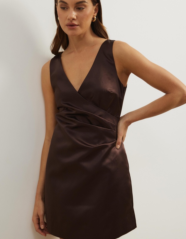 Atmos&Here - Nicky Structured Satin Mini Dress