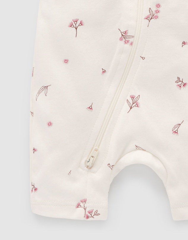 Purebaby - S/S Short Leg Zip Growsuit-Babies