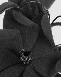 Max Alexander - Felt Black Flower Winter Racing Fascinator