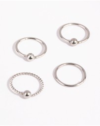 Lovisa - Surgical Steel Textured Nose Ring 4-Pack