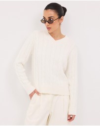 Calli - Leo Wool Blend Cable Knit Jumper