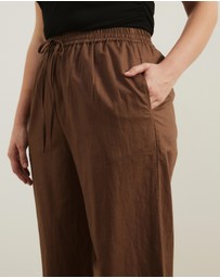 Atmos&Here Curvy - Fiona Linen Blend Drawstring Pants
