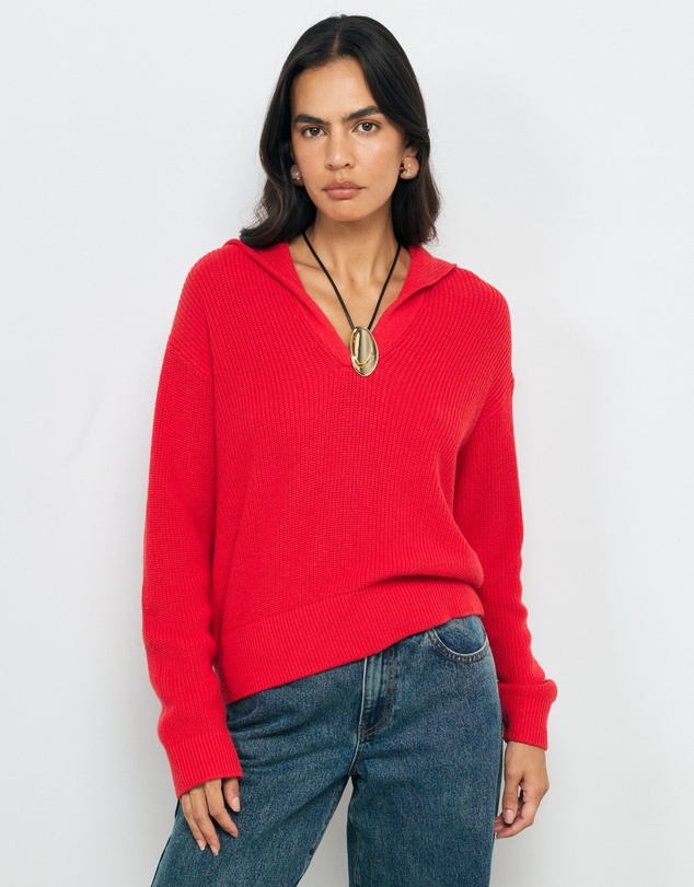 AERE - Lilo Cotton Wool Polo Knit