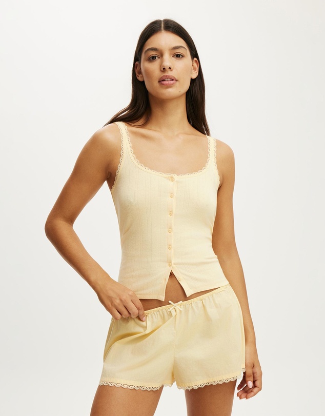 Cotton On Body - Dreamy Soft Pointelle Button Up Cami