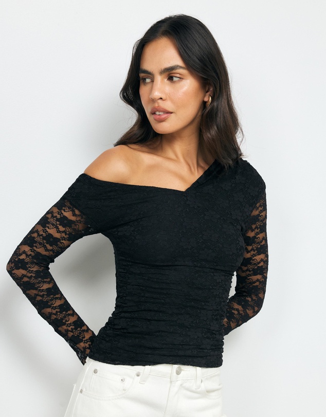 AERE - Arielle Off Shoulder Lace Top