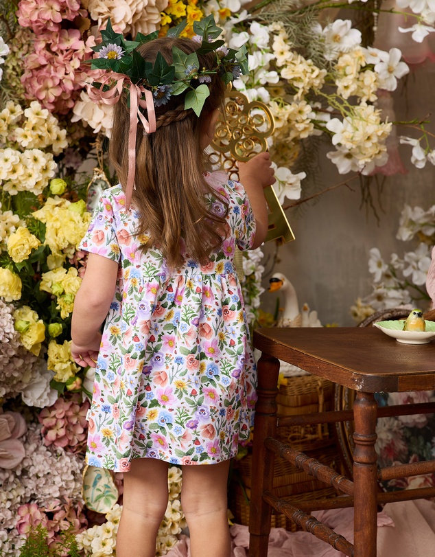Fleur Harris - 'Heirloom Treasures' Pettaline Dress in Snow Floral