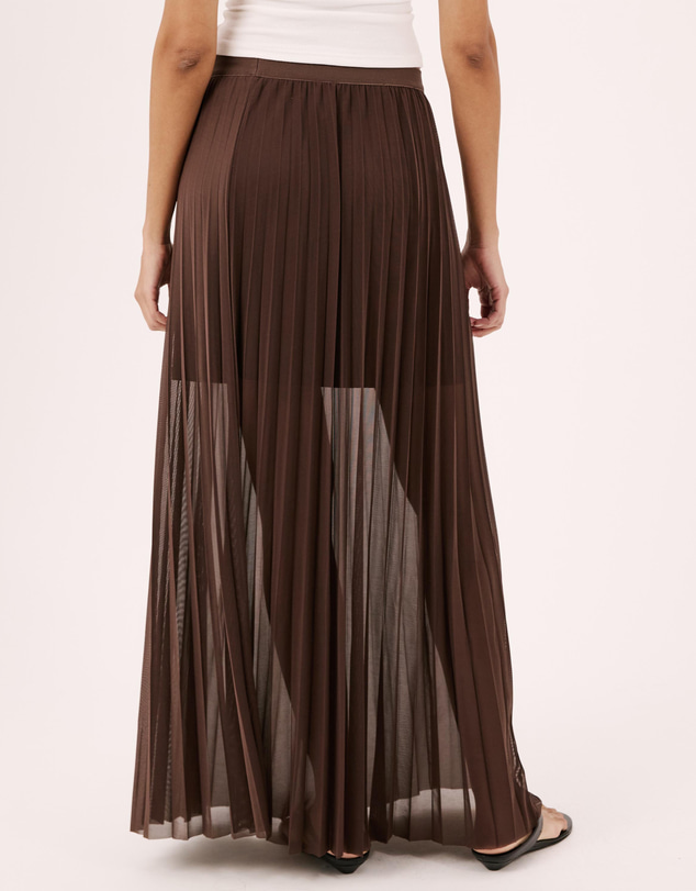Atmos&Here - Bella Pleated Mesh Maxi Skirt
