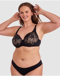 Bras N Things - Body Bliss Full Lace Curvy Balconette Bra - Black