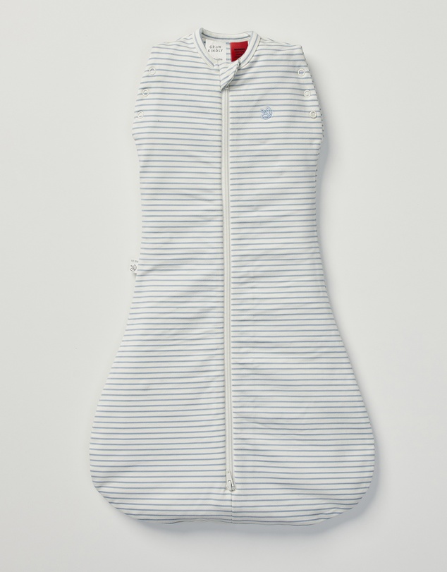 Grow Kindly - Swaddle Sleeping Bag in Dusk Blue Stripe - 0.5 TOG