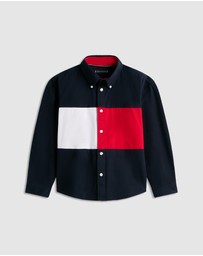 Tommy Hilfiger - Heritage Regular Fit Colour-Blocked Back Flag Shirt - Teens