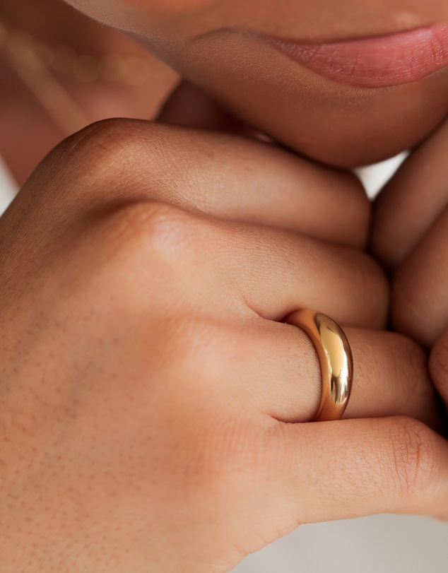 Elli Jewelry - Chunky Signet Ring in Gold-Plated 925 Silver