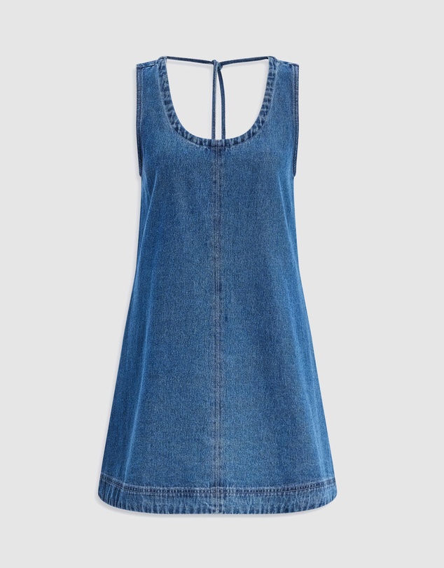 Aje Studio - Kendall Denim Tie Back Mini Dress