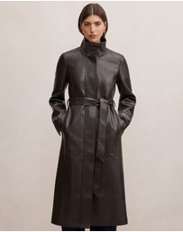 Forever New - Bonnie Vegan Leather Funnel Trench Coat