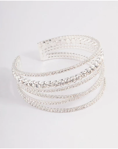 Lovisa - Silver Criss Cross Cupchain Wrist Cuff
