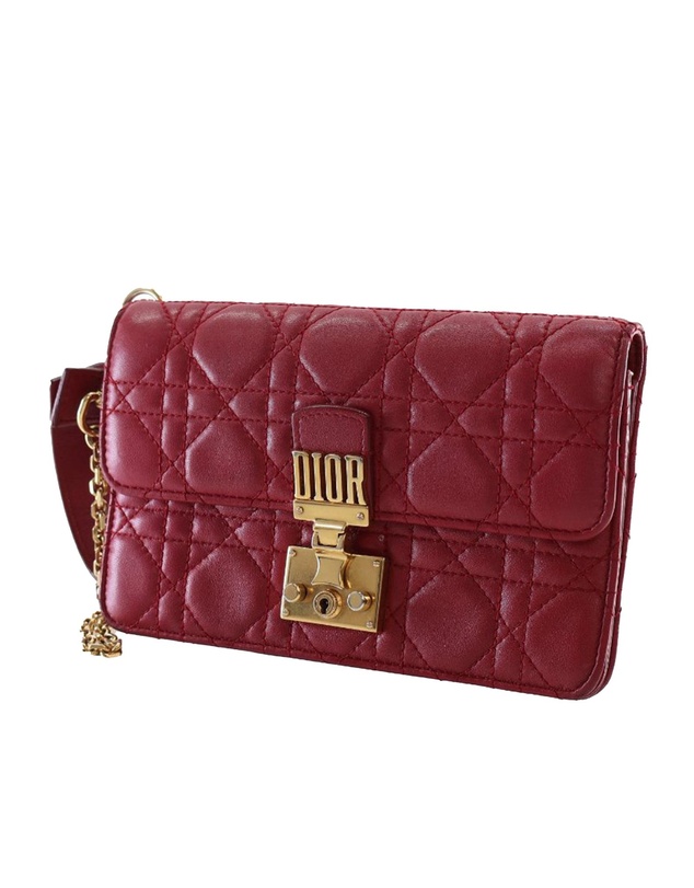 Pre-Loved by Azura Reborn - Pre-Loved Lambskin Cannage DiorAddict Wristlet Clutch