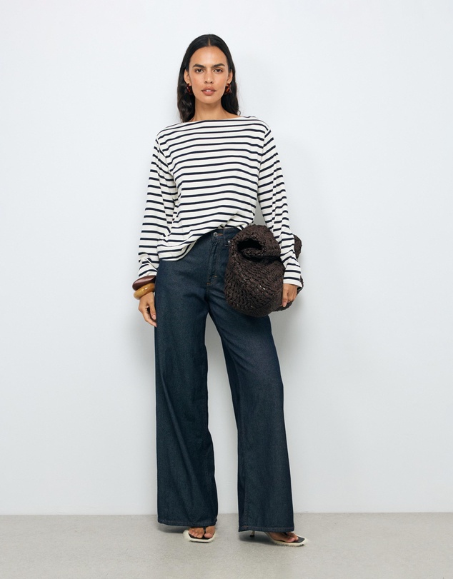 AERE - Boat Neck Stripe T-Shirt