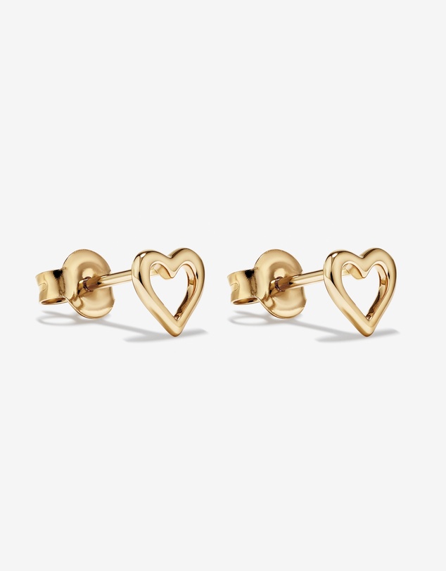 Michael Hill - Open Heart Stud Earrings in 10kt Yellow Gold