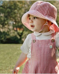 Purebaby - Christmas Striped Bucket Hat -Kids-Babies