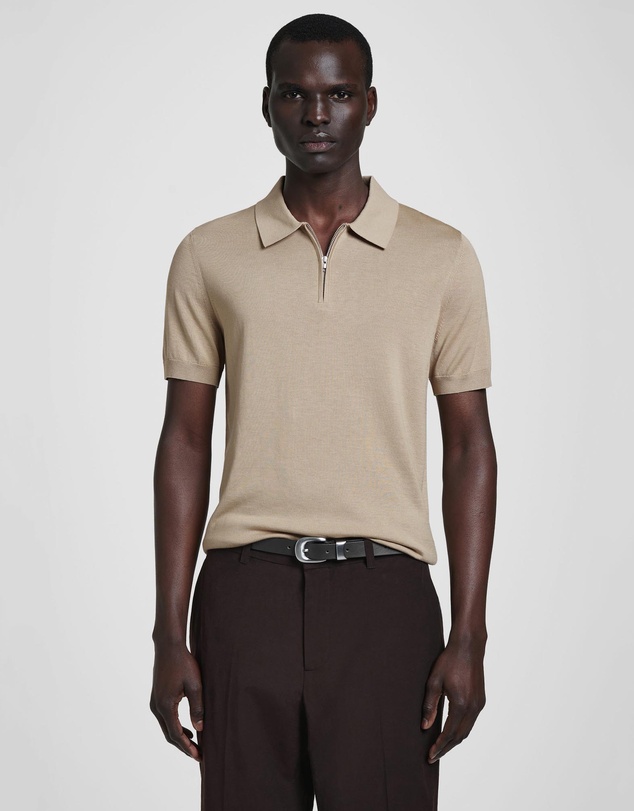 COS - Slim Knitted Silk Zip-Up Polo Shirt