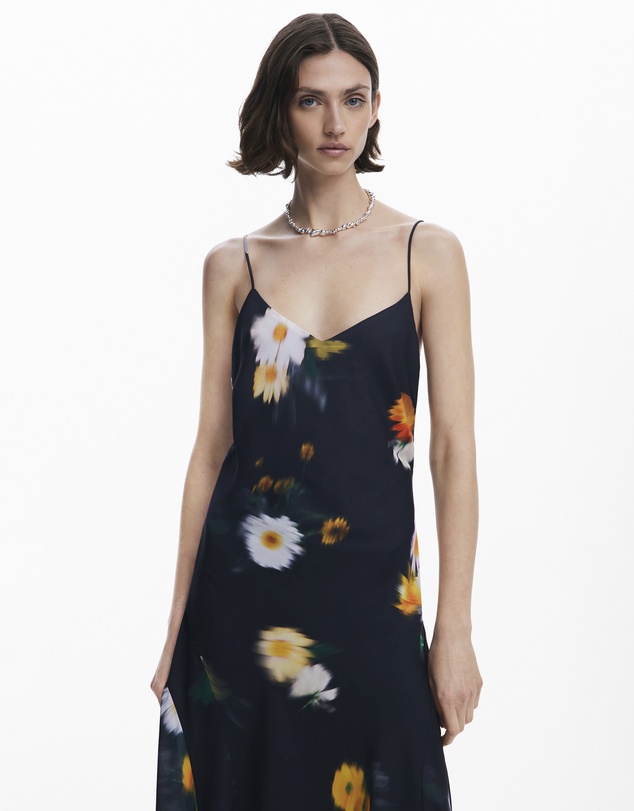 Desigual - Floral chiffon strap Dress