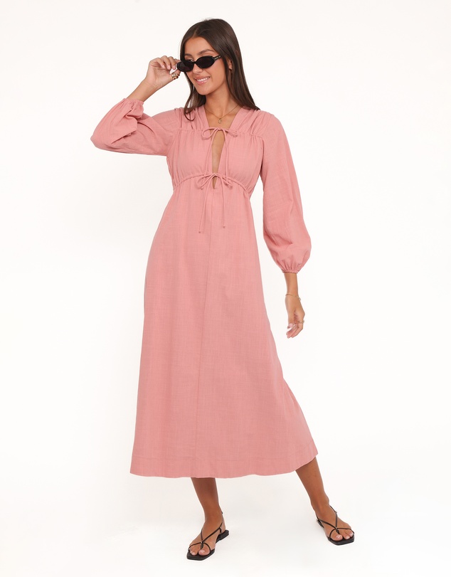 Petal & Pup - Riven Long Sleeve Maxi Dress - Pink