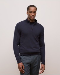 Trenery - Merino Half Zip in Navy