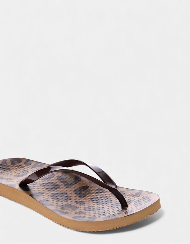 Vionic - Noosa Print Toe Post Sandal - Leopard Brown