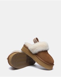 EVERAU - Australian Shepherd Ugg Waffle Platform Cow Suede Upper House Shoes