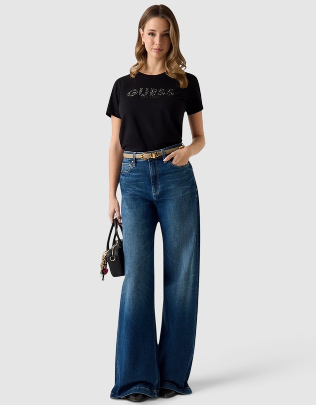 GUESS - Short Sleeve Studs Script T-Shirt