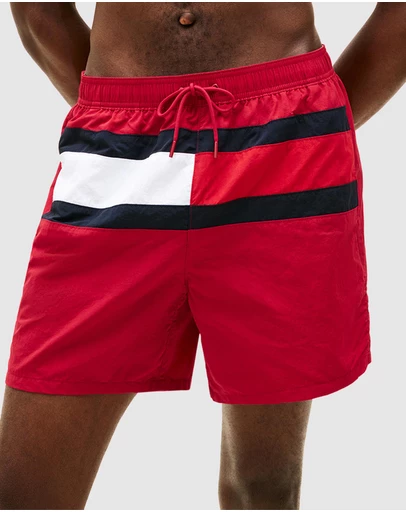 Tommy Hilfiger - Hilfiger Flag Mid Length Swim Shorts