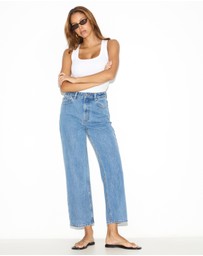 Dazie - Munich High Waisted Cropped Straight Leg Jeans
