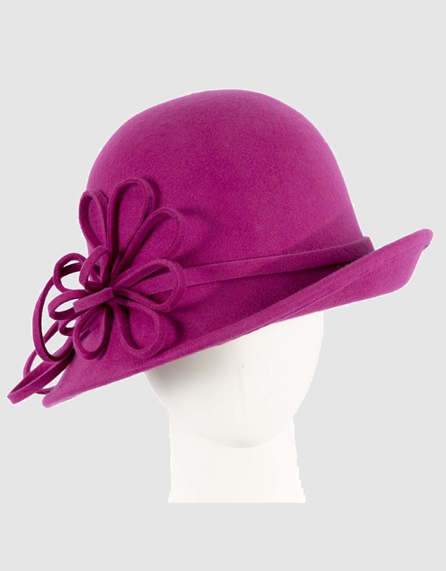 Max Alexander - Winter Felt Fuchsia Cloche Hat