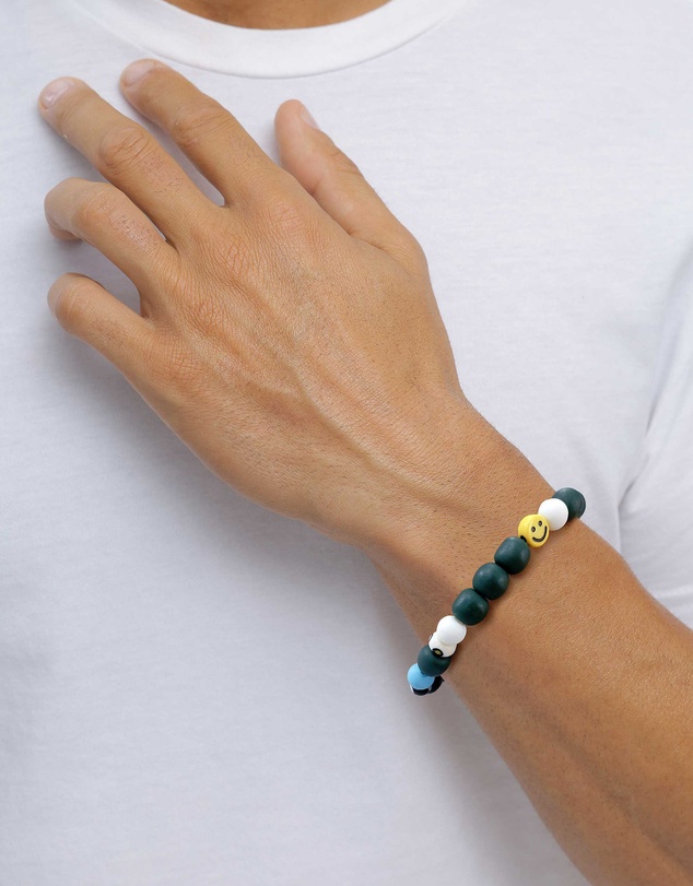 Kuzzoi - ICONIC EXCLUSIVE - Mixed Bead Bracelet with Evil Eye and Smiling Face