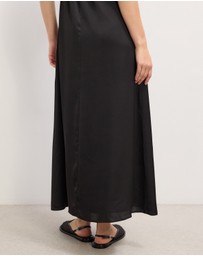 The Fated - Josephine Satin V-Neck Maxi Dress