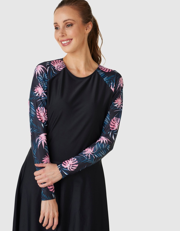Modest Mermaid - Leaf swim dress SPF50+