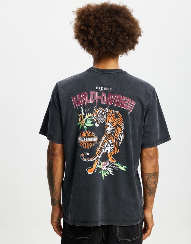 Harley-Davidson - SS VJ FB Tiger Print Tee - ICONIC EXCLUSIVE