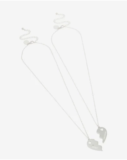 Lovisa - Waterproof Stainless Steel Best Friends Heart Necklaces 2-Pack