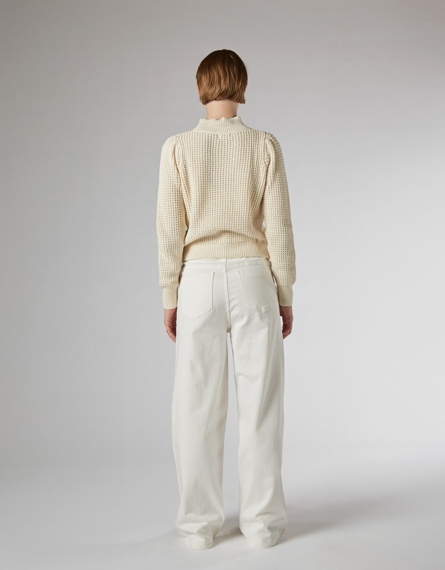 DRICOPER DENIM - Mila Ivory Mid Rise Palazzo Jeans