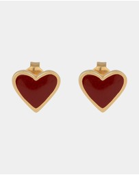 Elli Jewelry - Earrings Stud Heart 925 Sterling Silver Gold-Plated