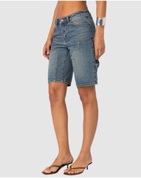 EDIKTED - Carpenter Denim Bermuda Shorts
