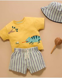 Purebaby - Pull on Striped Short -Kids-Babies