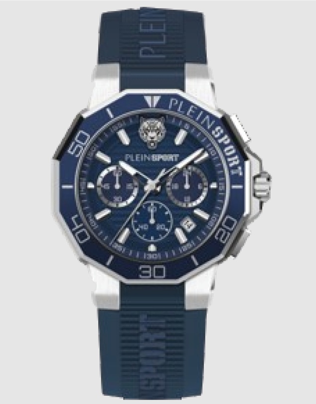 Plein Sport - PLEIN TITAN Watch 46mm Blue Dial and Blue Silicone Strap