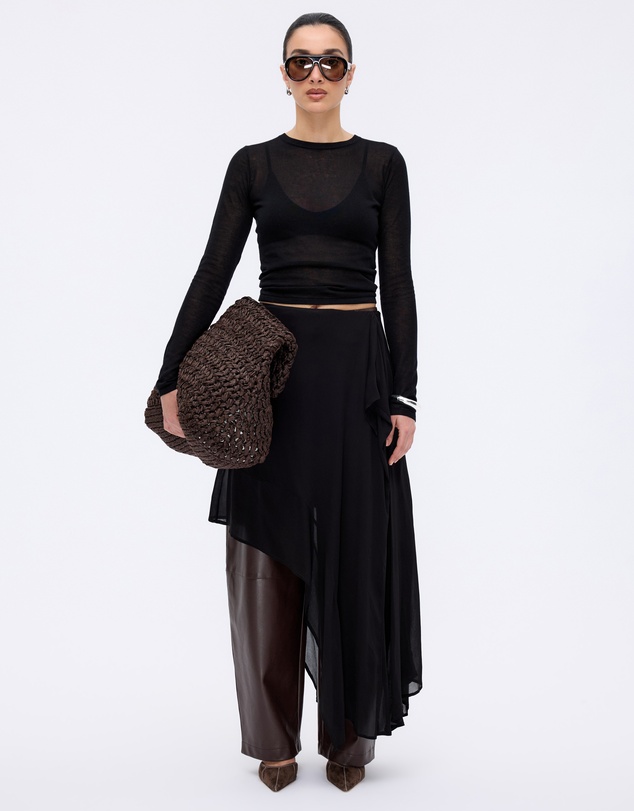 Minima Esenciales - Haze Semi Sheer Knit Top