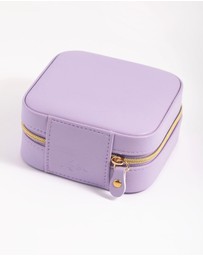 Lovisa - Purple Faux Leather Compact Square Jewellery Box