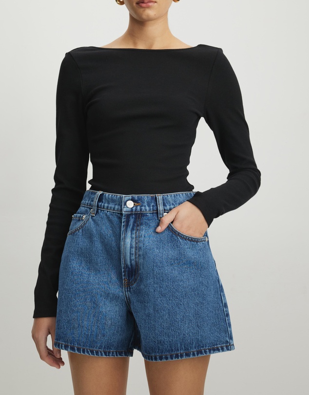 AERE - Mia Classic Denim Shorts