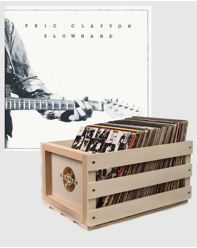 Universal Music - Crosley Record Storage Crate & Eric Clapton Slowhand 35th Anniversary - Vinyl Album Bundle